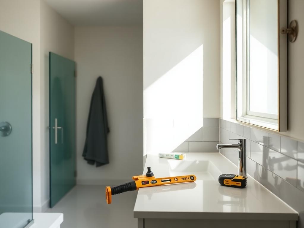 Refreshed bathroom remodel with new vanity, tile and fixtures