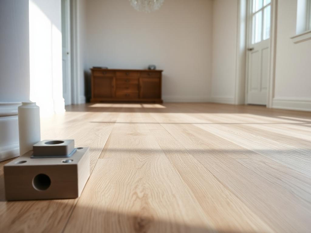 Newly installed luxury vinyl plank flooring with tight seams